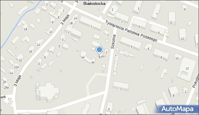 Dąbrowa Białostocka, Szkolna, 4, mapa Dąbrowa Białostocka