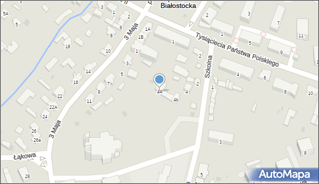 Dąbrowa Białostocka, Szkolna, 4A, mapa Dąbrowa Białostocka