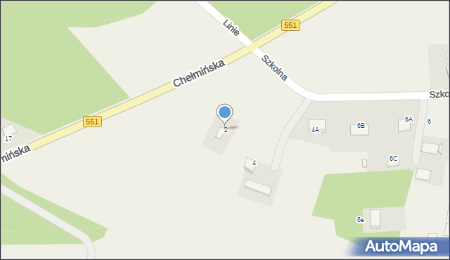 Dąbrowa Chełmińska, Szkolna, 2, mapa Dąbrowa Chełmińska