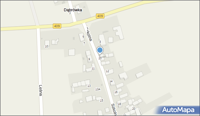 Dąbrówka, Szkolna, 10, mapa Dąbrówka