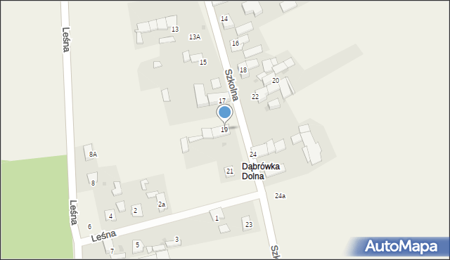 Dąbrówka, Szkolna, 19, mapa Dąbrówka