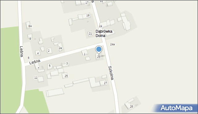 Dąbrówka, Szkolna, 23, mapa Dąbrówka