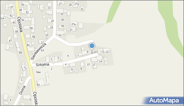 Dąbrówka Górna, Szkolna, 11, mapa Dąbrówka Górna