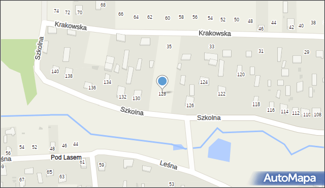 Dachnów, Szkolna, 128, mapa Dachnów