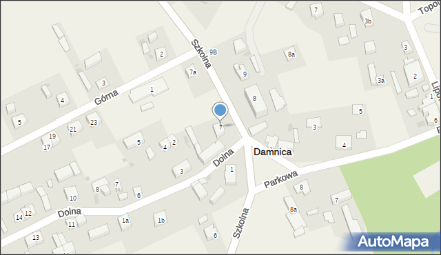 Damnica, Szkolna, 7, mapa Damnica