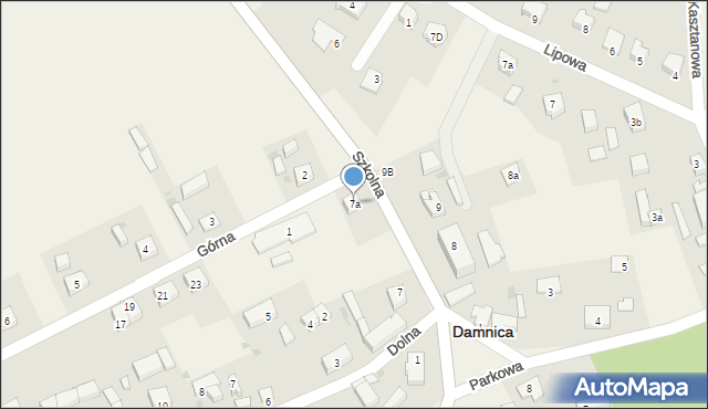 Damnica, Szkolna, 7a, mapa Damnica