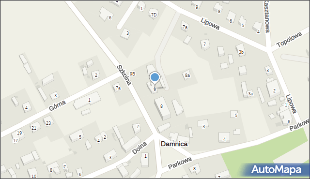 Damnica, Szkolna, 9, mapa Damnica