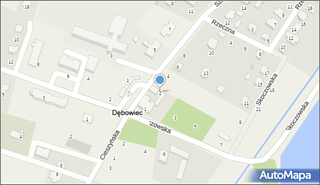 Dębowiec, Szkolna, 2, mapa Dębowiec