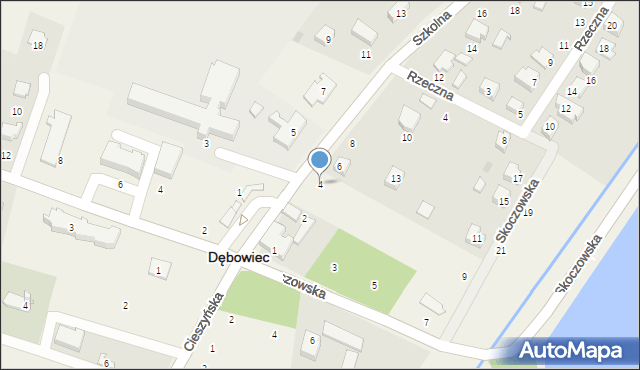 Dębowiec, Szkolna, 4, mapa Dębowiec