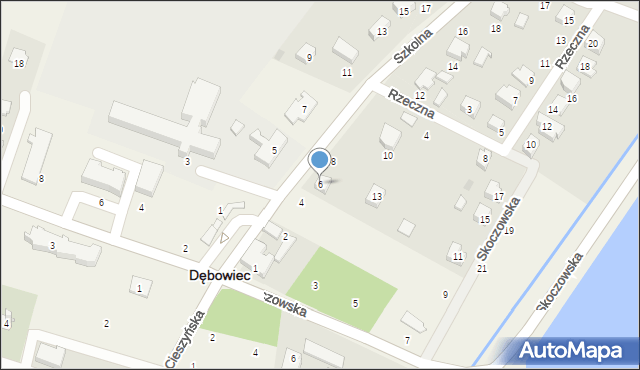 Dębowiec, Szkolna, 6, mapa Dębowiec