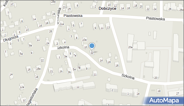 Dobczyce, Szkolna, 12, mapa Dobczyce