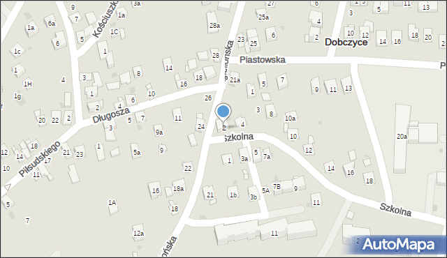 Dobczyce, Szkolna, 2, mapa Dobczyce