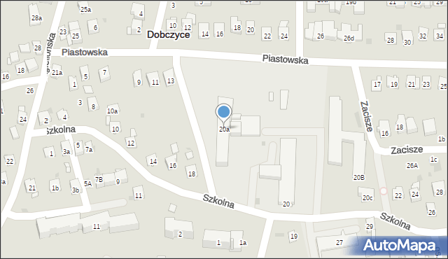 Dobczyce, Szkolna, 20a, mapa Dobczyce