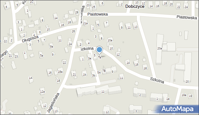 Dobczyce, Szkolna, 7a, mapa Dobczyce