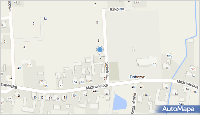 Dobczyn, Szkolna, 1, mapa Dobczyn