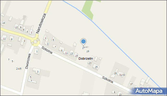 Dobrzelin, Szkolna, 17, mapa Dobrzelin