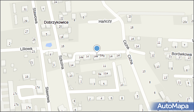Dobrzykowice, Szkolna, 14f, mapa Dobrzykowice