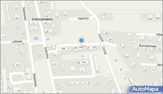 Dobrzykowice, Szkolna, 14h, mapa Dobrzykowice