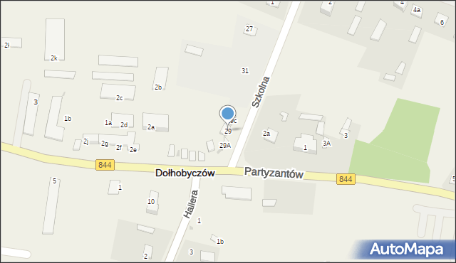 Dołhobyczów, Szkolna, 29, mapa Dołhobyczów