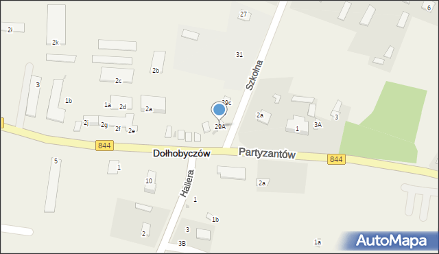 Dołhobyczów, Szkolna, 29A, mapa Dołhobyczów