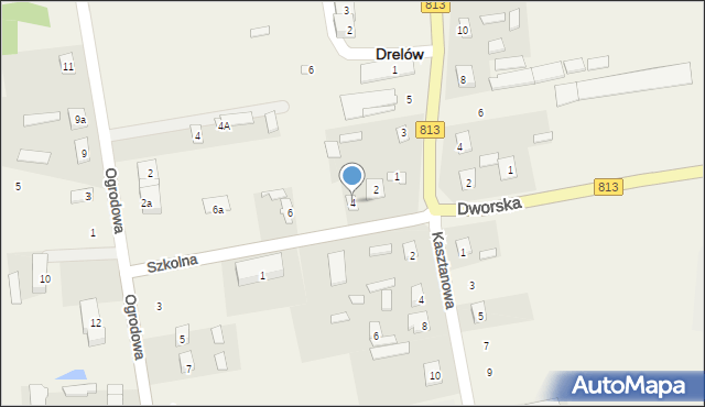 Drelów, Szkolna, 4, mapa Drelów