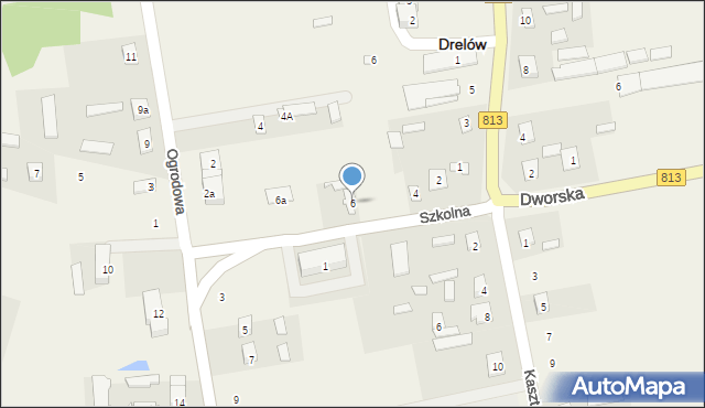 Drelów, Szkolna, 6, mapa Drelów