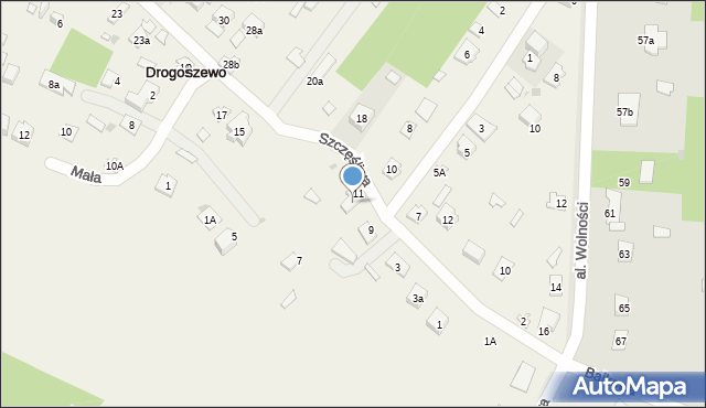 Drogoszewo, Szczęśliwa, 13, mapa Drogoszewo