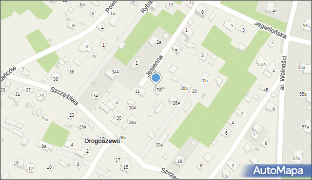 Drogoszewo, Szczęśliwa, 28, mapa Drogoszewo