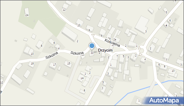 Drzycim, Szkolna, 11, mapa Drzycim