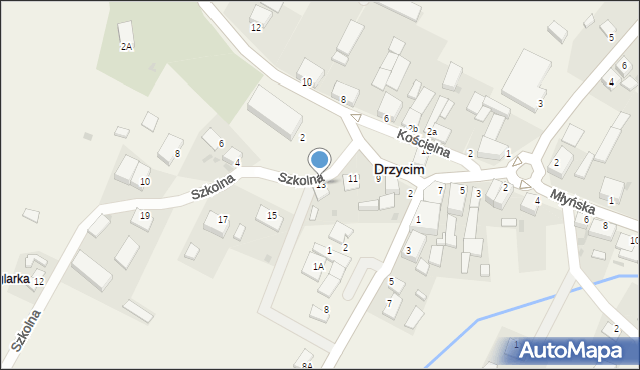 Drzycim, Szkolna, 13, mapa Drzycim