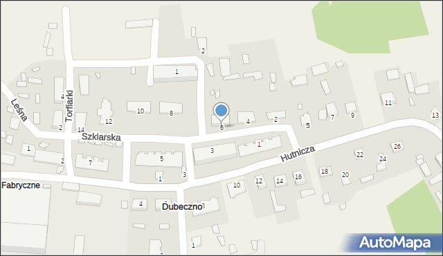 Dubeczno, Szklarska, 6, mapa Dubeczno