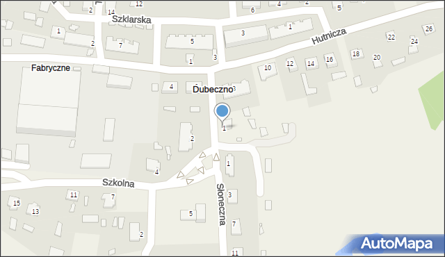 Dubeczno, Szkolna, 1, mapa Dubeczno