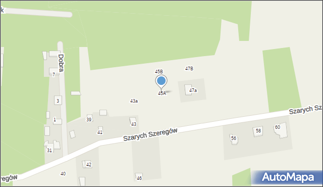 Dzięcioły, Szarych Szeregów, 45A, mapa Dzięcioły