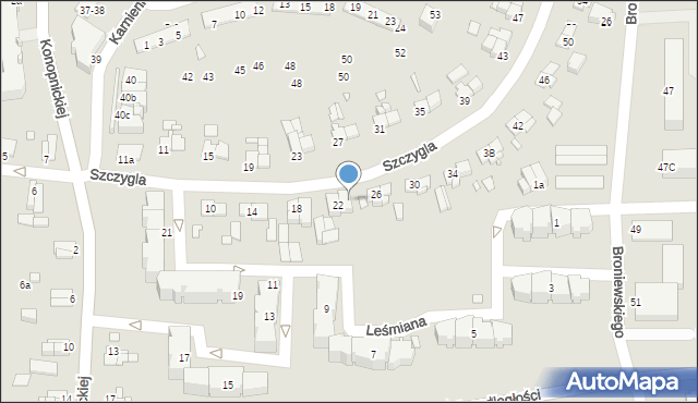 Elbląg, Szczygla, 24, mapa Elbląga