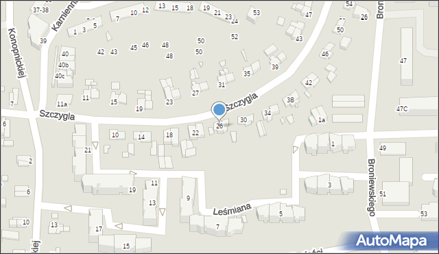 Elbląg, Szczygla, 26, mapa Elbląga