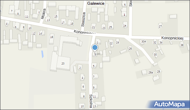 Galewice, Szkolna, 3, mapa Galewice