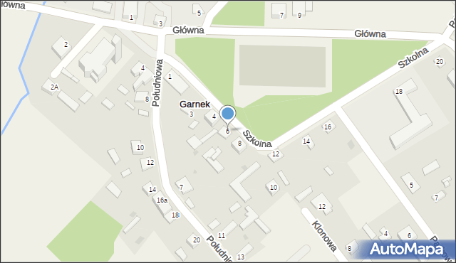 Garnek, Szkolna, 6, mapa Garnek