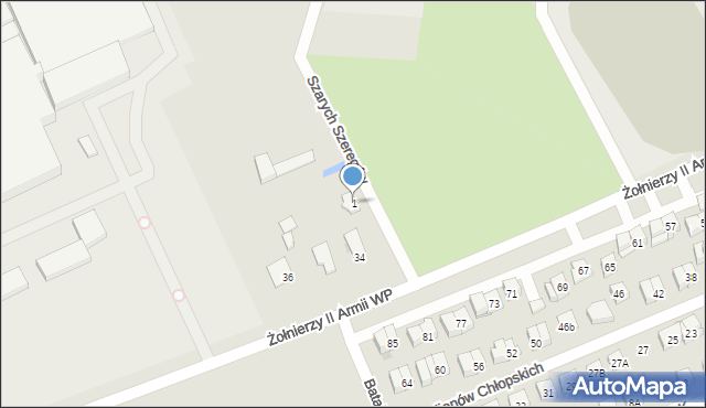 Garwolin, Szarych Szeregów, 1, mapa Garwolin