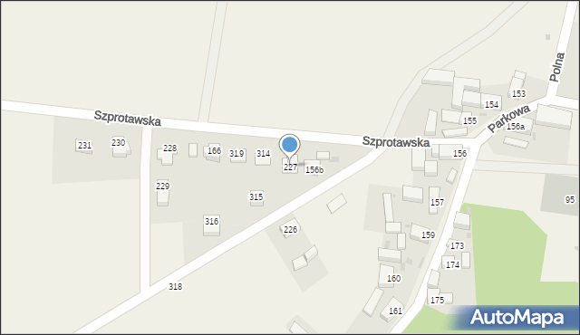 Gaworzyce, Szprotawska, 227, mapa Gaworzyce