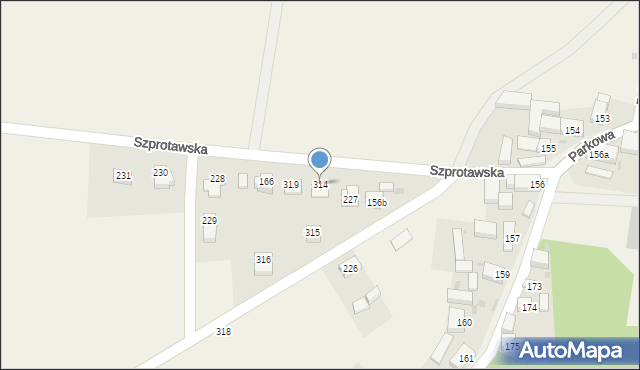 Gaworzyce, Szprotawska, 314, mapa Gaworzyce