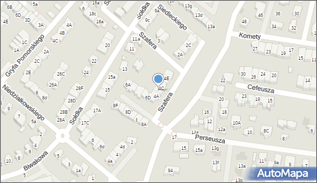 Gdańsk, Szafera Władysława, prof., 4B, mapa Gdańska
