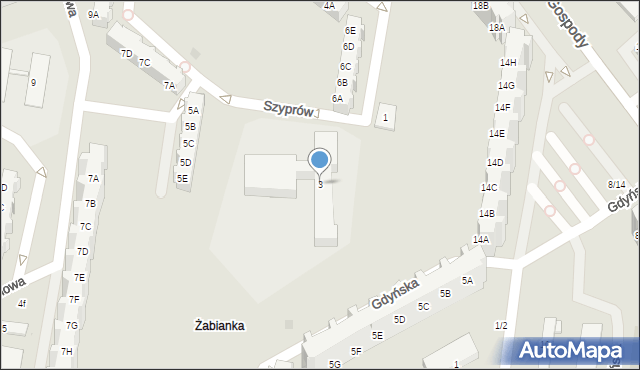 Gdańsk, Szyprów, 3, mapa Gdańska