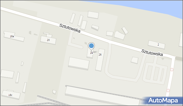 Gdańsk, Sztutowska, 24, mapa Gdańska