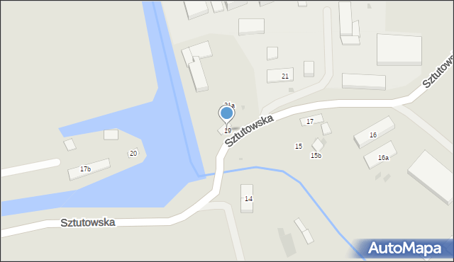 Gdańsk, Sztutowska, 19, mapa Gdańska