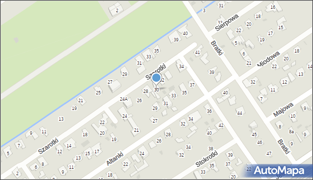 Gdańsk, Szarotki, 30, mapa Gdańska