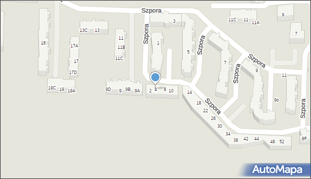 Gdańsk, Szpora Stanisława, prof., 4, mapa Gdańska