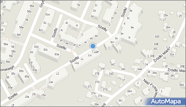 Gdynia, Szefki Waleriana, 11b, mapa Gdyni