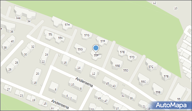 Gliwice, Szafirowa, 55F, mapa Gliwic