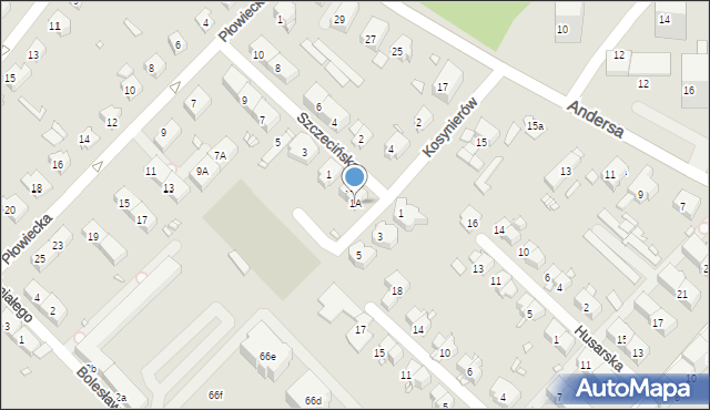 Gliwice, Szczecińska, 1A, mapa Gliwic