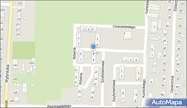 Gliwice, Szybowcowa, 6, mapa Gliwic